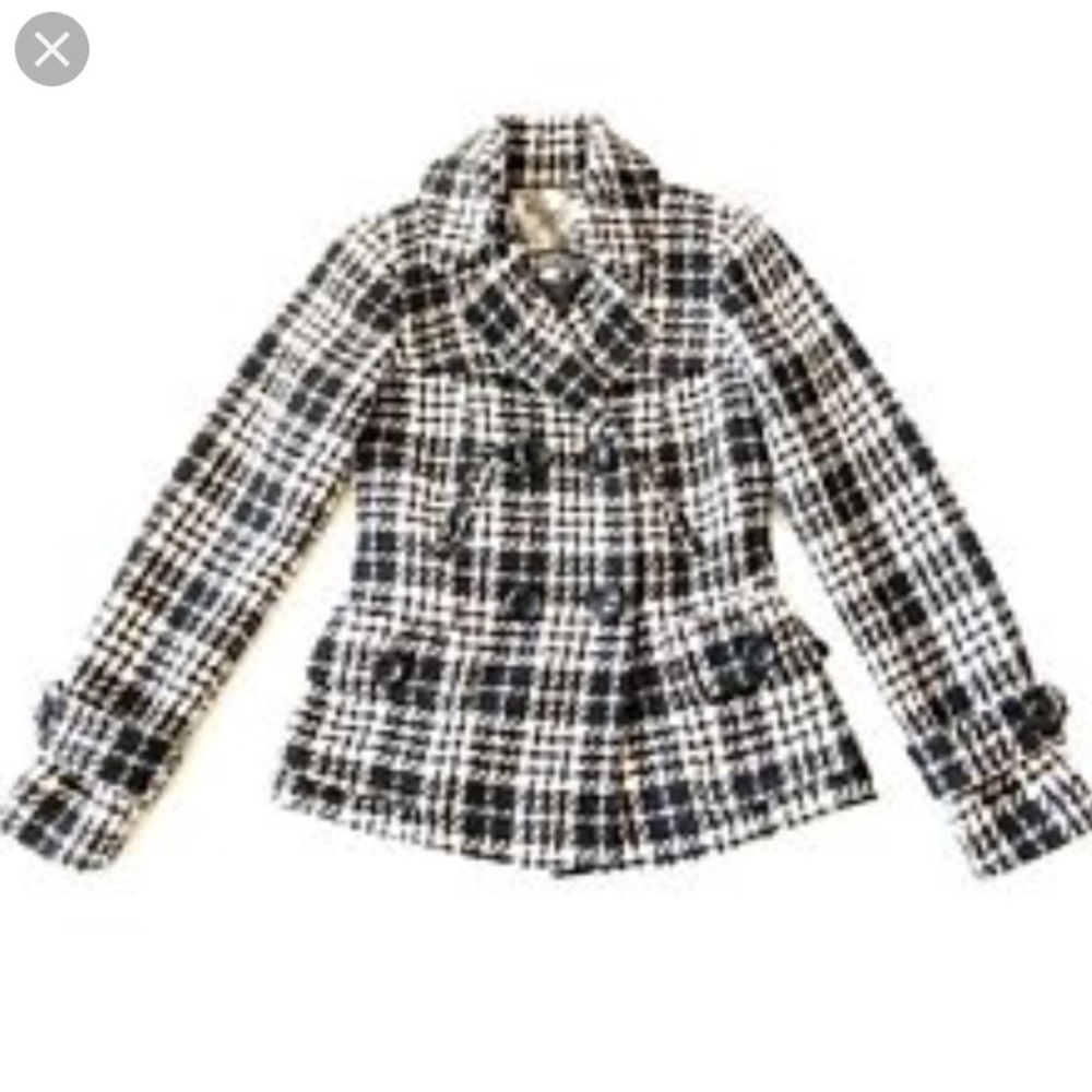 Kensie plaid pea coat